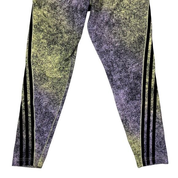 Adidas Feel Brilliant 7/8 Training Leggings L Yellow Tint Black Athletic Pull On - Picture 8 of 15